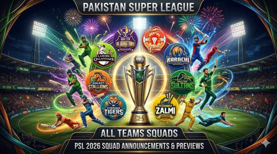 PSL 2026 all teams squads complete list